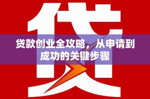 新青贷款创业全攻略，从申请到成功的关键步骤