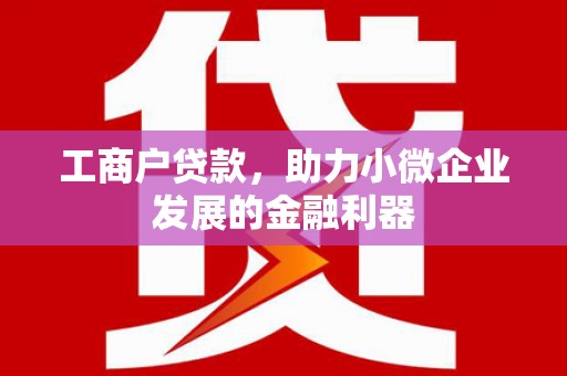 新青工商户贷款，助力小微企业发展的金融利器