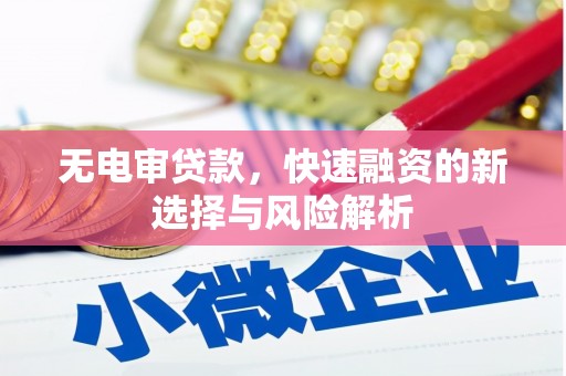 新青无电审贷款，快速融资的新选择与风险解析