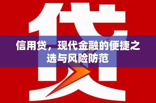新青信用贷，现代金融的便捷之选与风险防范
