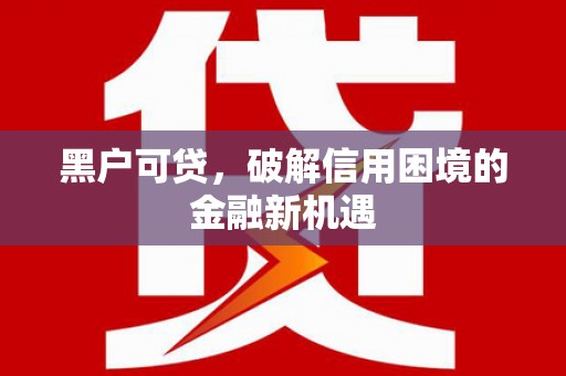 新青黑户可贷，破解信用困境的金融新机遇